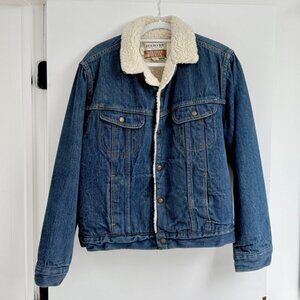 VINTAGE / Roebucks & Co / Sherpa Lined Denim Jacket / Size 42-R or Women's L